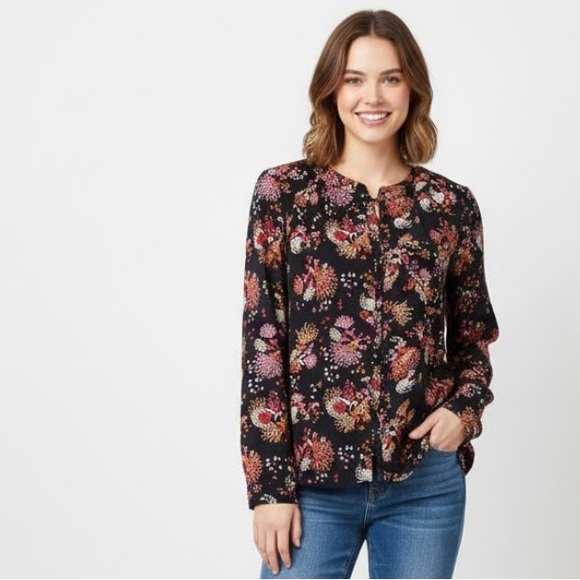 Anthropologie Tops - Anthropologie 28 of 52 Conversations Whimsical Bird and Floral Top - Size 6